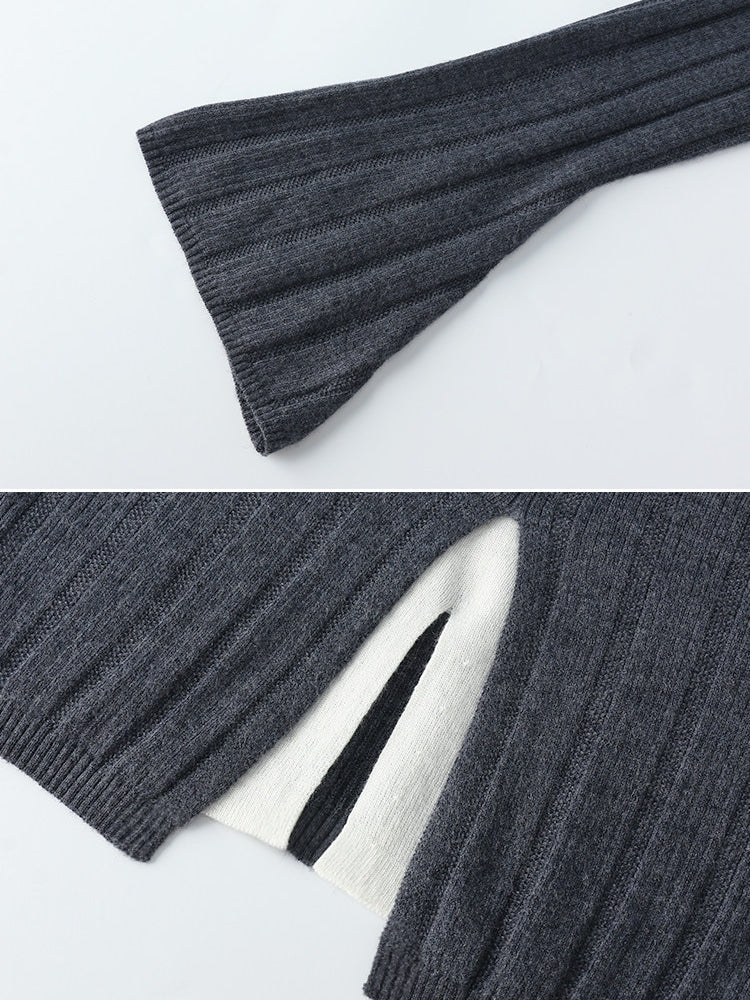 V-Neck Two-Piece Style Knit Tops_BDHL8137