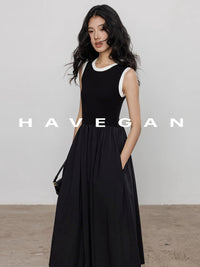 Contrast Color A-Line Dress_BDHL7368