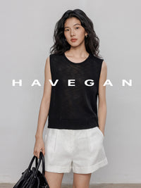 Round Neck Sleeveless Tops_BDHL7233