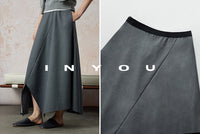 Relaxed Irregular Long Skirt_BDHL6666