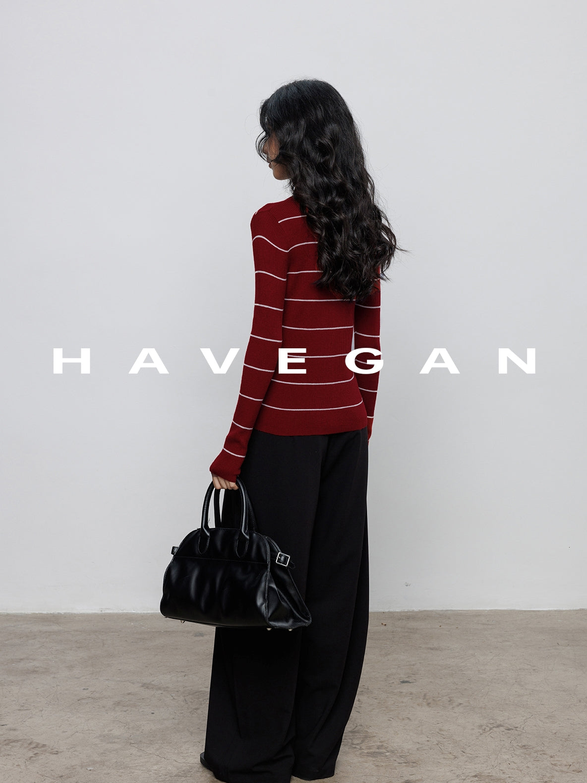 V-Neck Striped Knit Cardigan_BDHL7780