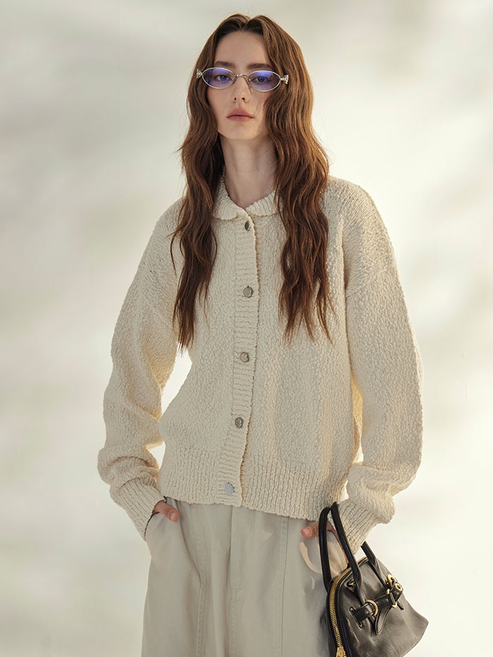 Retro Lapel Knit Cardigan_BDHL7690