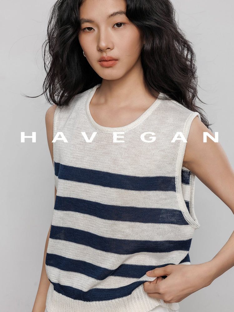 Round Neck Sleeveless Tops_BDHL7233