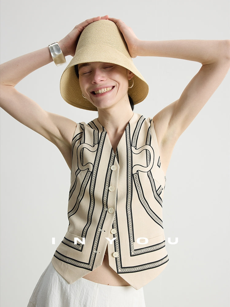 Printed Slim Vest Or Casual Pants_BDHL7485