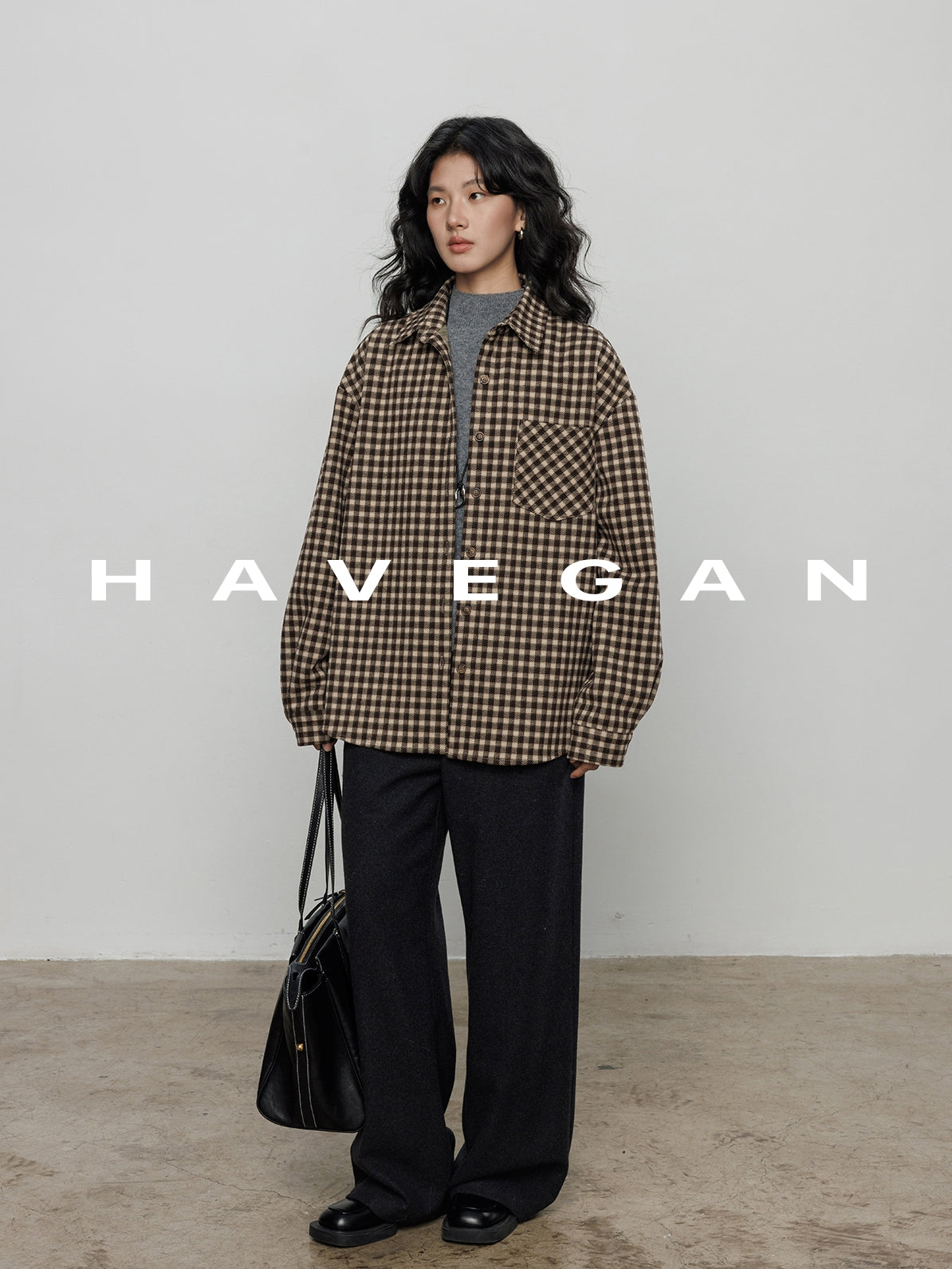 格紋磨毛棉襯衫_BDHL7960