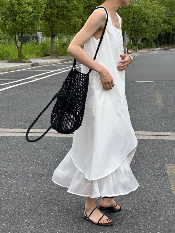 Splicing Fishtail Sleeveless Dress_BDHL7528