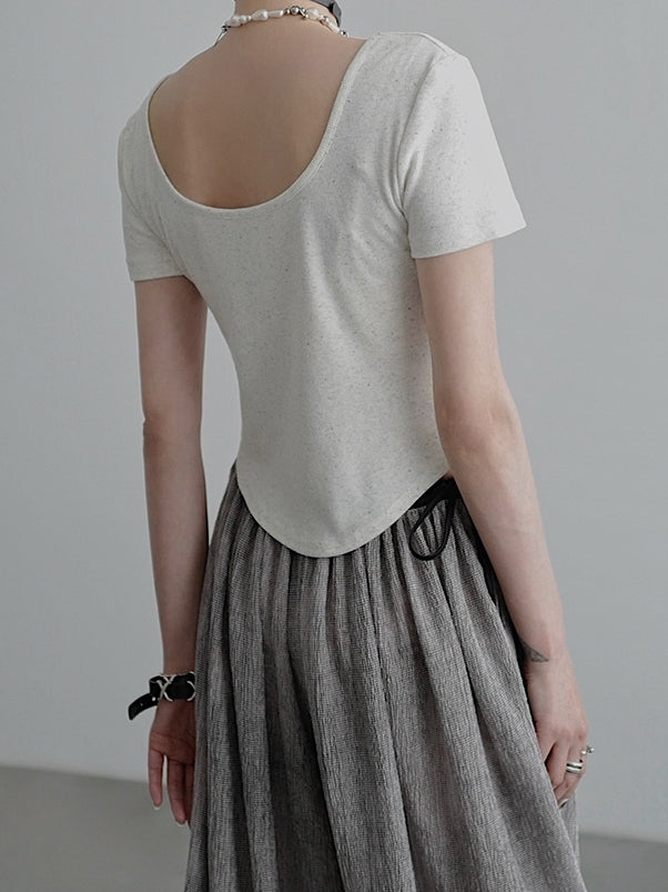 Double-Front Short-Sleeved T-Shirt_BDHL7589