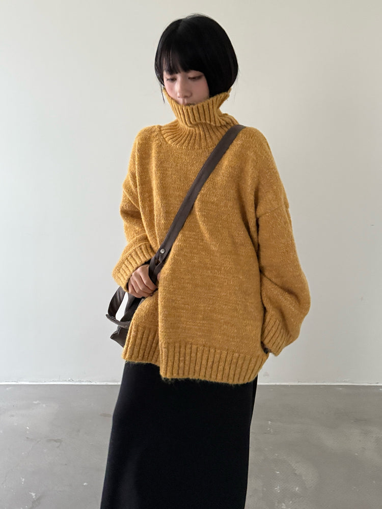 Thick Loose Turtleneck Knit Tops_BDHL6966