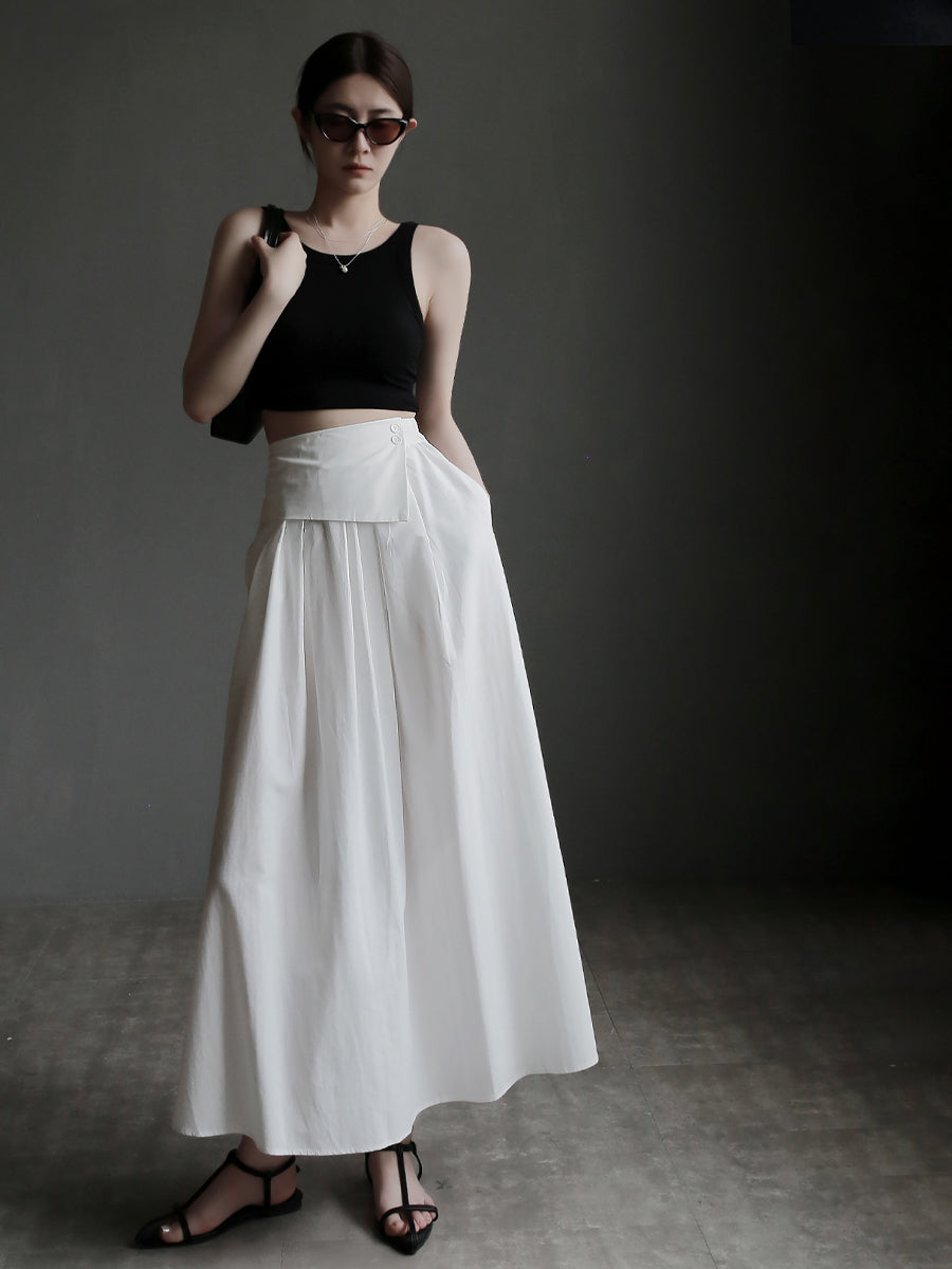 Waist Design A-Line Skirt_BDHL7572