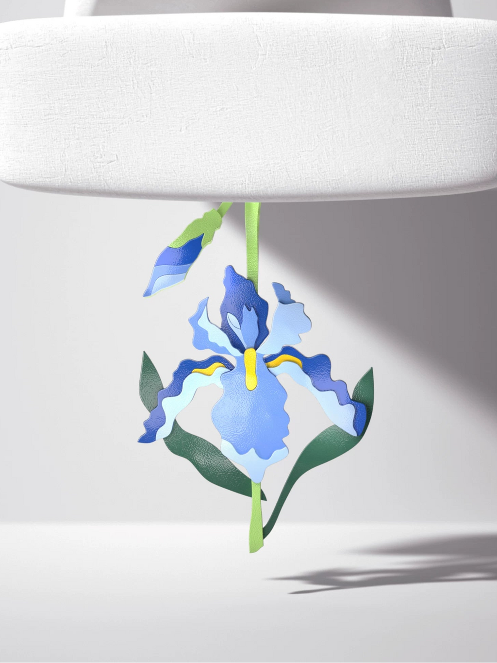 Blue Iris Leather Bag Charm_BDHL8428