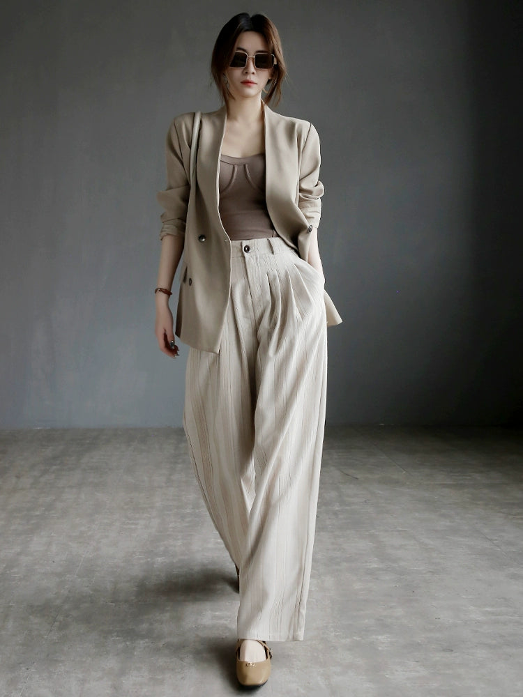 Three-Dimensional Striped Drape Wide-leg Pants_BDHL7286