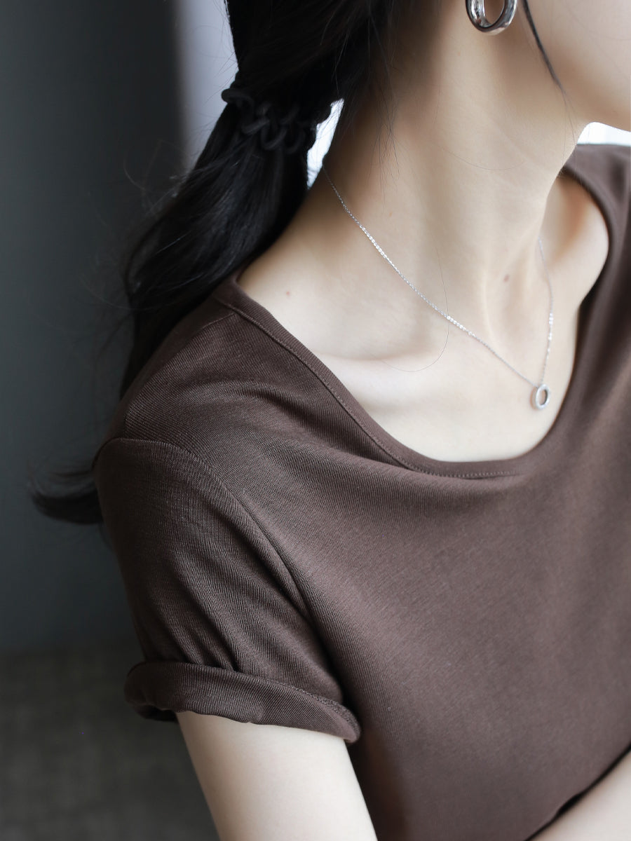 Thin Round Neck Tops_BDHL7576