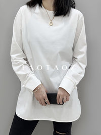 Round Neck White Tops_BDHL6961