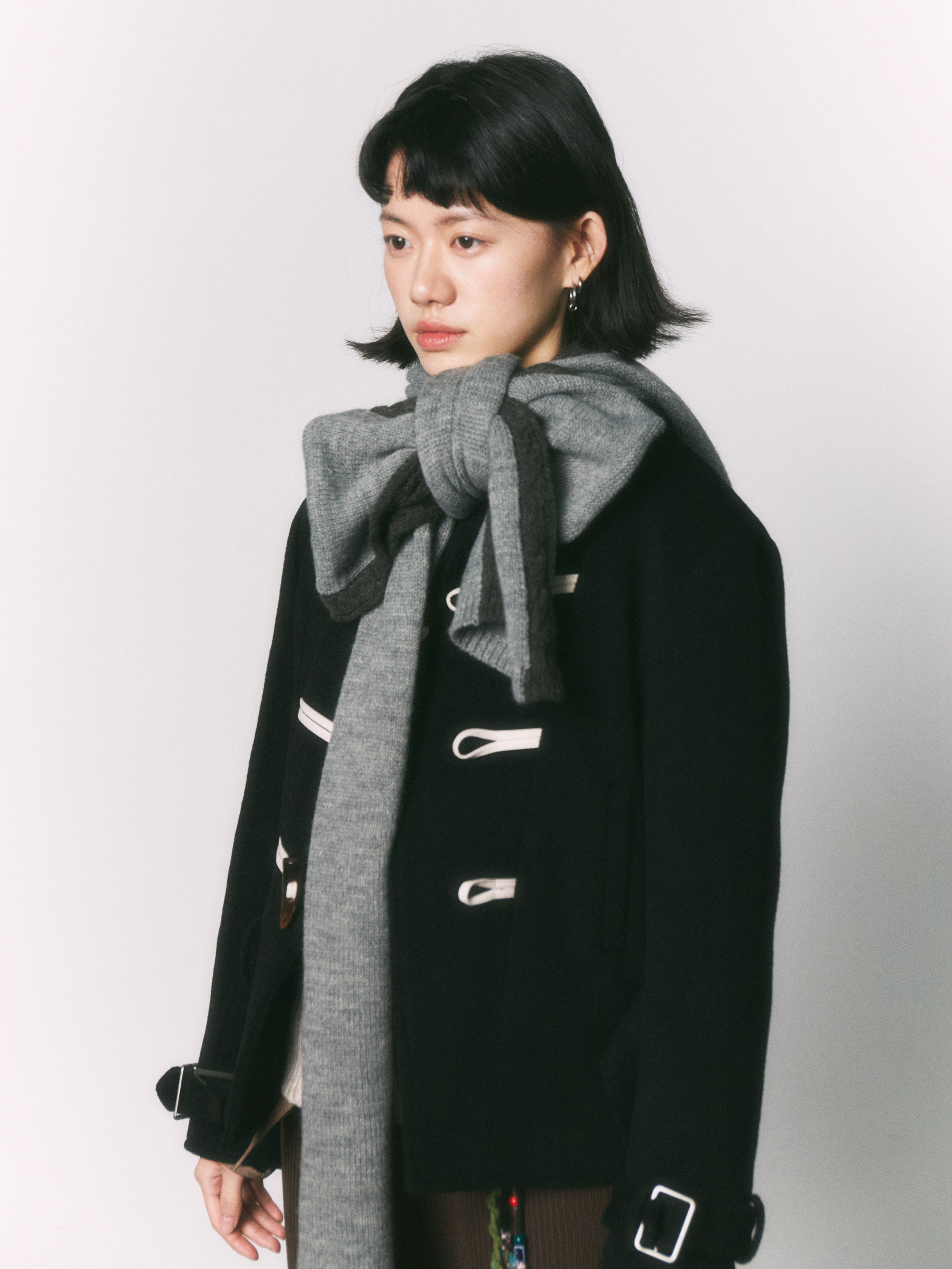 Contrast Color Hooded Scarf_BDHL6963
