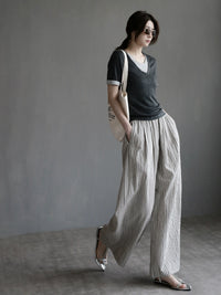 Loose Fit Cotton-Linen Straight-Leg Pants_BDHL7312