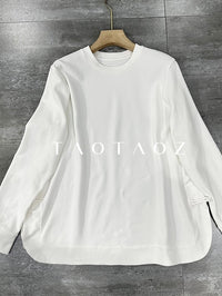 Round Neck White Tops_BDHL6961