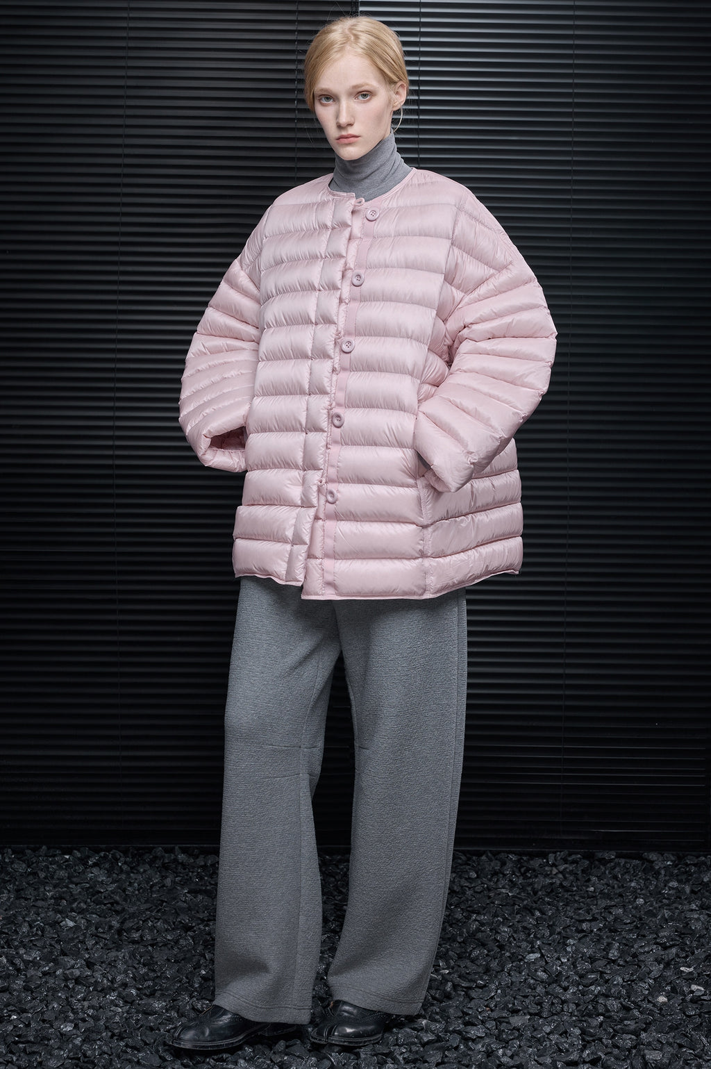 厚針織圓領羽絨外套_BDHL8075