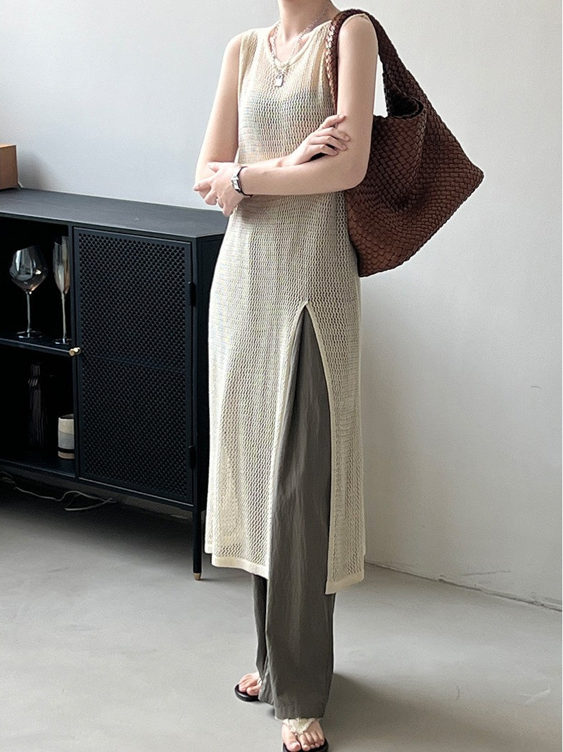 Hollow Long Sleeveless Tops_BDHL7561