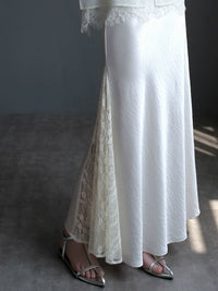 Lace-Trim Satin Mermaid Skirt_BDHL7297