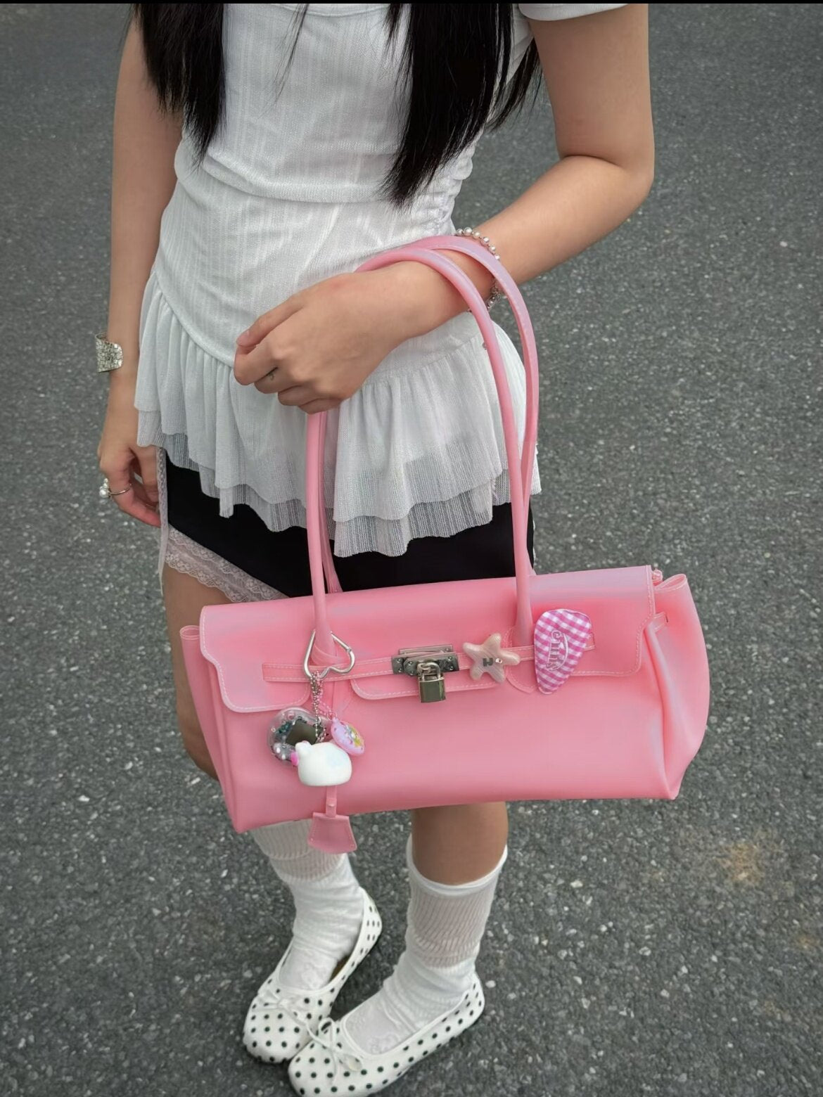 Jelly TPU East-West Padlock Bag_BDHL8305
