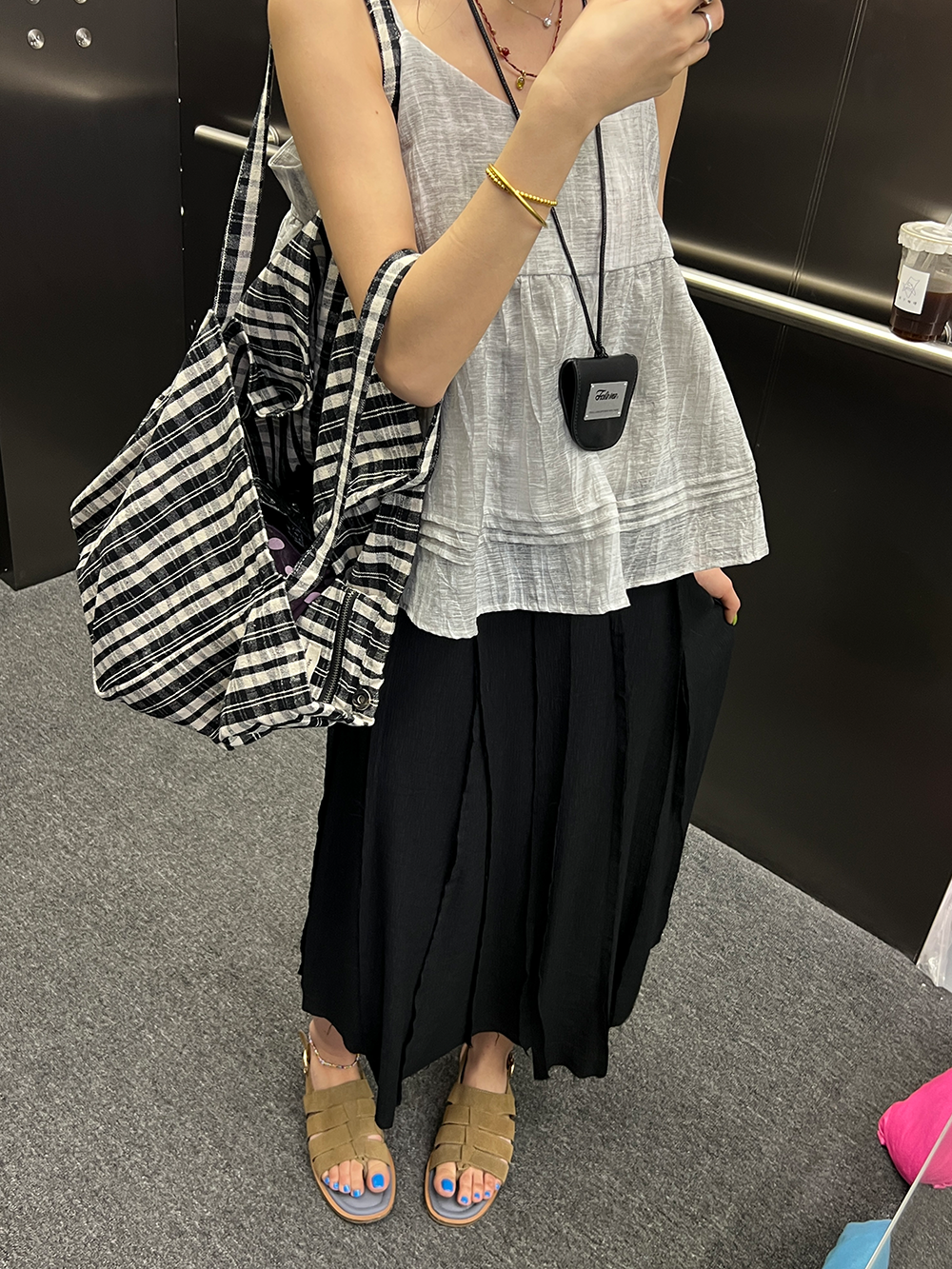 Splicing Draped A-Line Skirt_BDHL7542