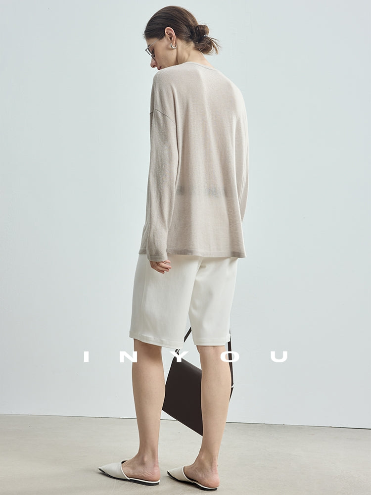 Round-Neck Loose-Fit Knit Tops_BDHL7752