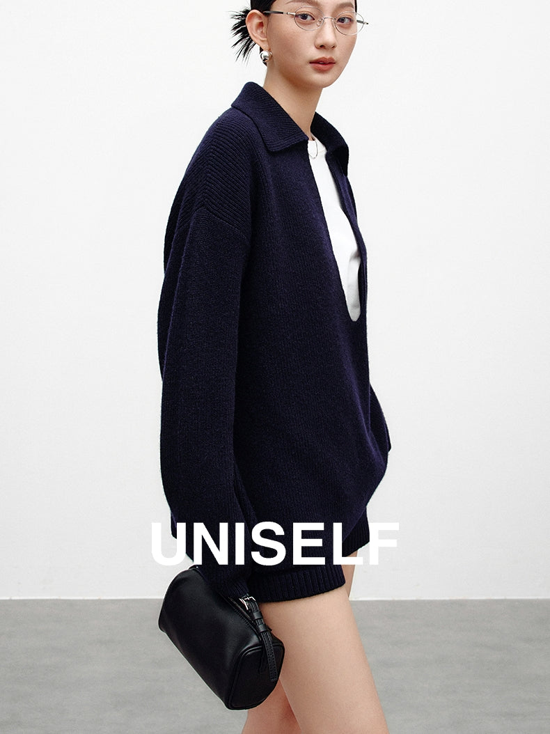 Large V-Neck Knitted Tops Or Shorts_BDHL6968