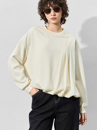 Asymmetrical Tucked Sweatshirt_BDHL7001