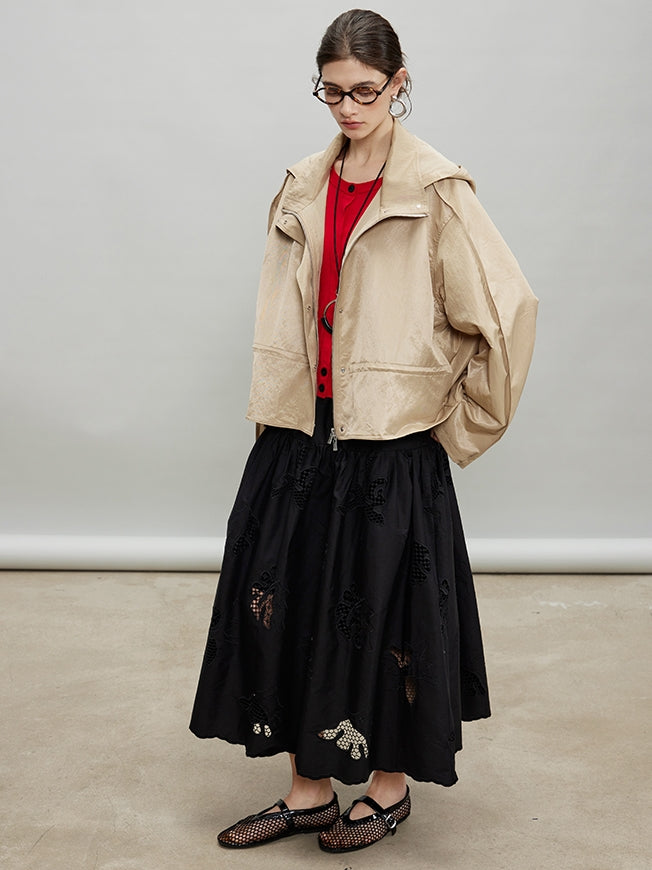 Embroidered Hollow A-Line Skirt_BDHL7184