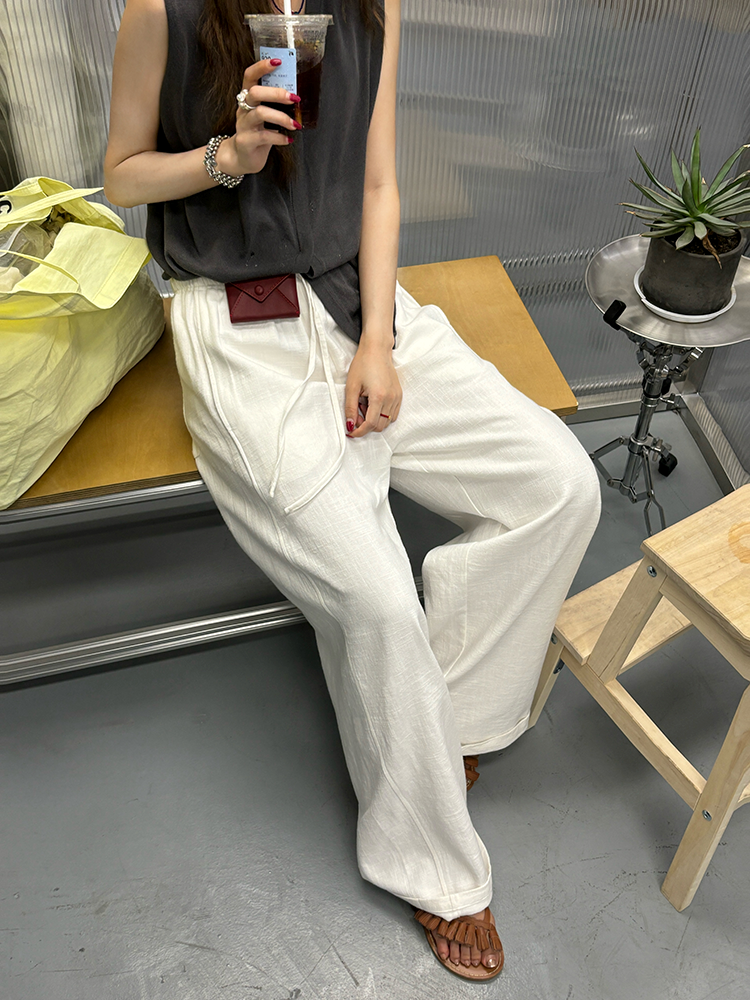 Elasticated Waist Wide Pants_BDHL7546