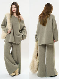 Fluffy Wide-Leg Knit Pants_BDHL6893