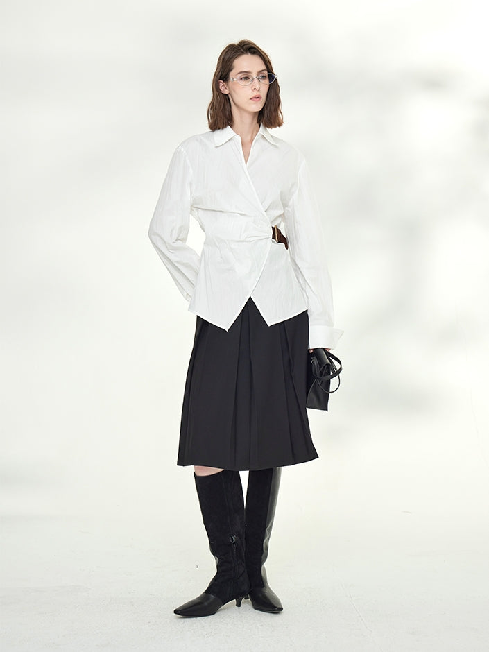 Asymmetrical Waist Belt Shirt_BDHL7789