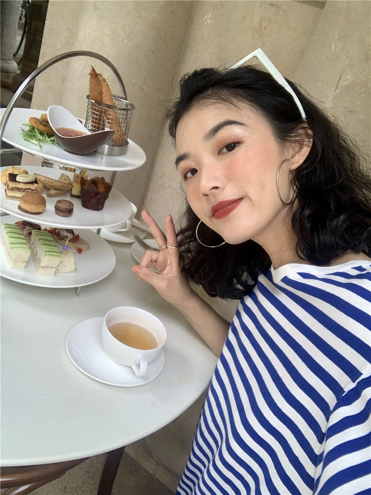 Backless Striped Sleeveless Dress_BDHL7548