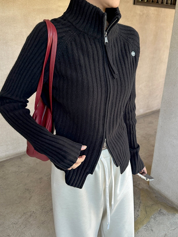 Zip-Up Knit Cardigan_BDHL7921