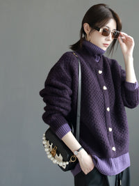 Heart Button Knitted Cardigan_BDHL6871