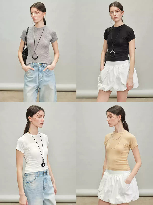 Reverse Stitch Slim Tops_BDHL7286