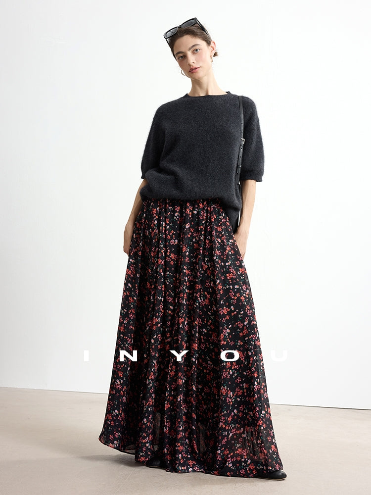 Print Design Loose-Fit Maxi Skirt_BDHL7750