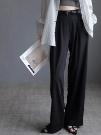 Slim Drape Straight Pants_BDHL7415