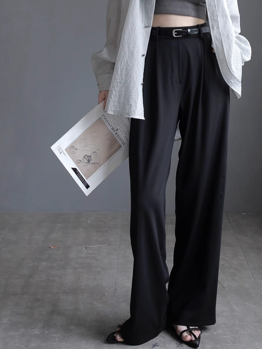 Slim Drape Straight Pants_BDHL7415