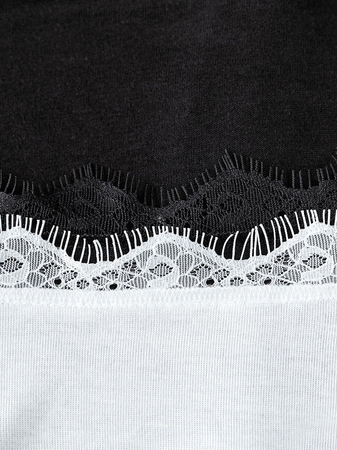 蕾絲V領長袖上衣_BDHL8058