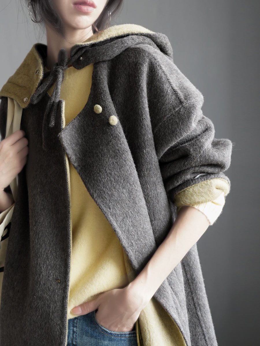 Hooded Relaxed Fit Long Coat_BDHL7926