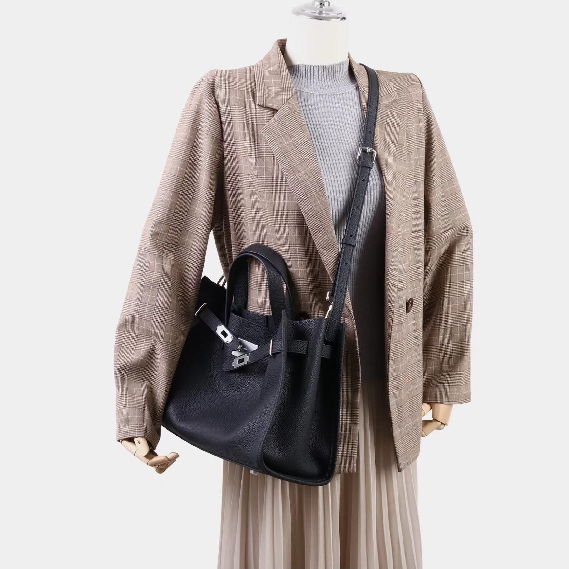 Genuine Leather Large Capacity Tote Bag_BDHL8190