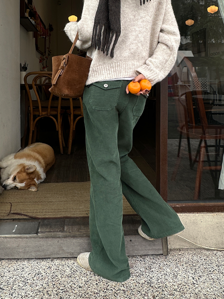 Retro Corduroy Bootcut Pants_BDHL6854