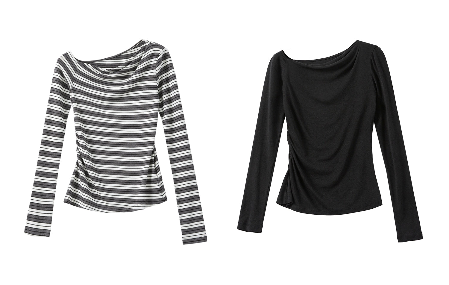 One-Shoulder Long-Sleeved T-Shirt_BDHL7734