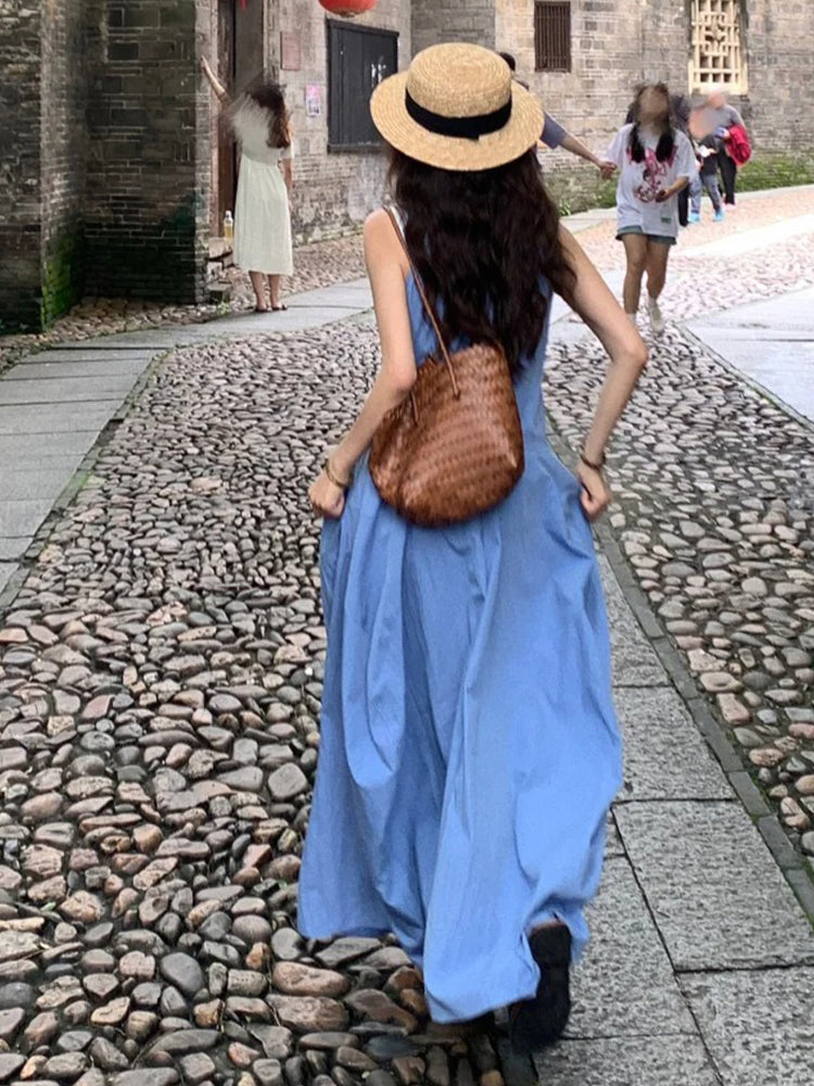 Sleeveless Blue Dress_BDHL7549