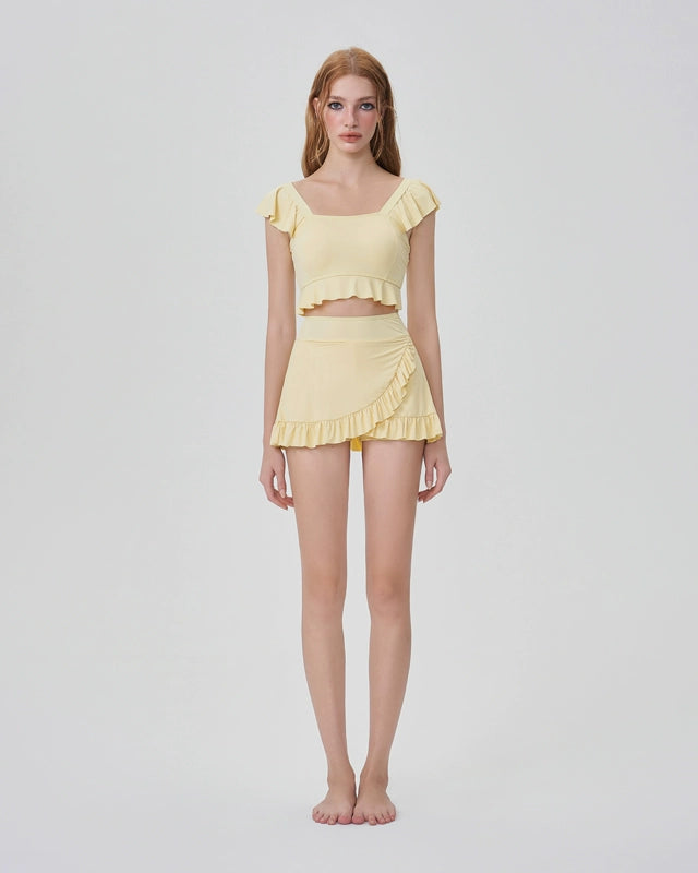 Ruffle Strap TwoPiece Skirted Swimsuit_HL3243