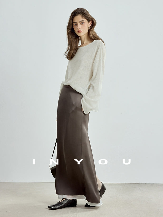 Double-Layer Back Slit Skirt_BDHL7718