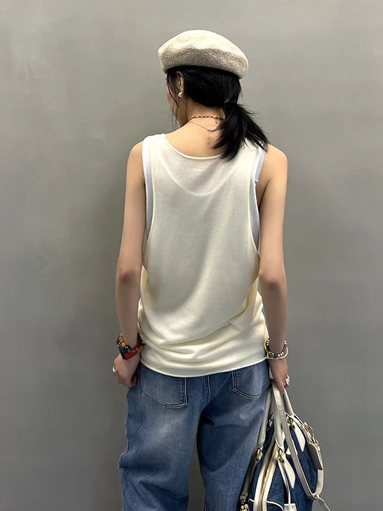 Two-Piece Style Sleeveless Tops_BDHL7408