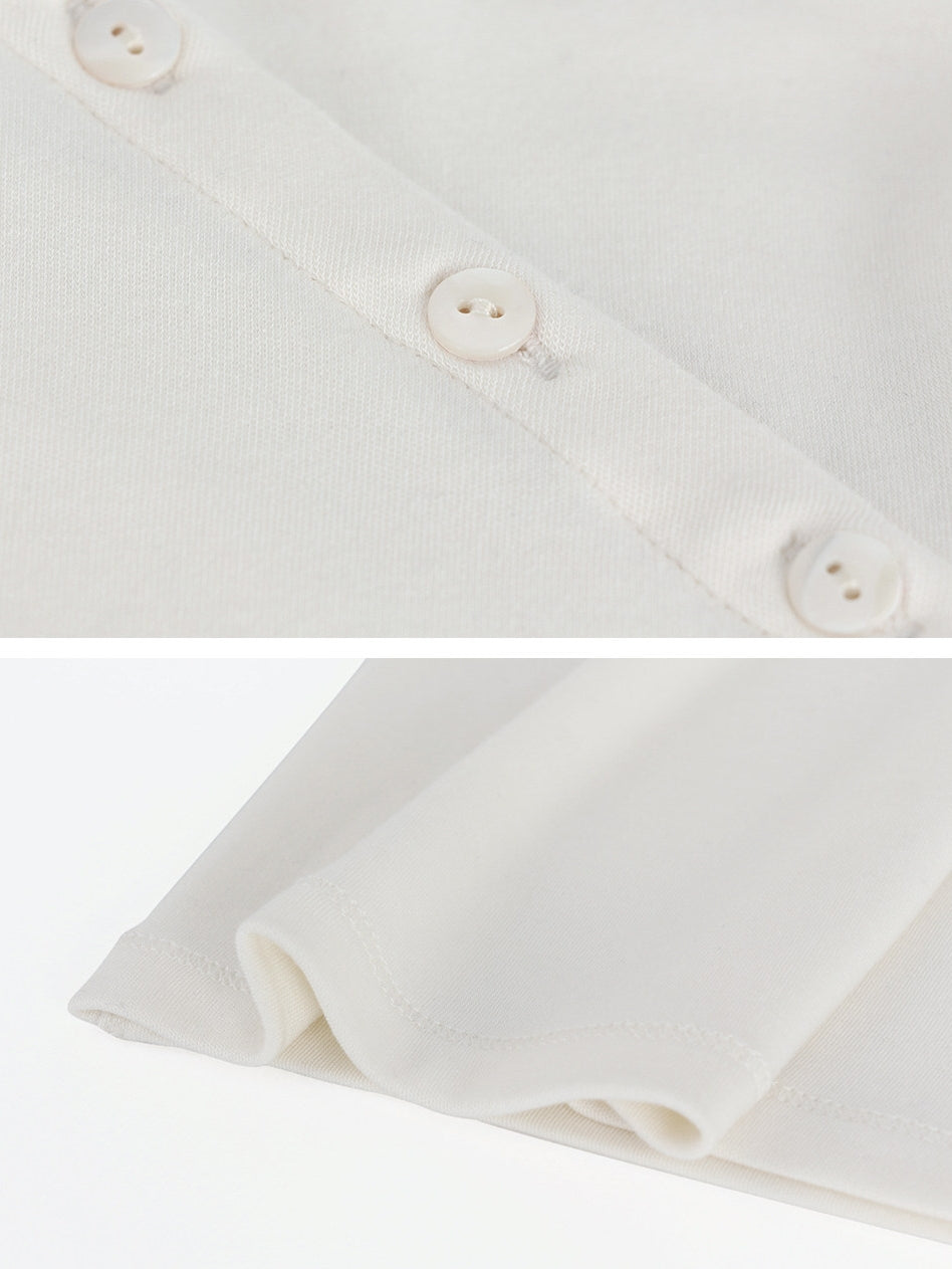 High-Neck Button Slim-Fit Tops_BDHL8105