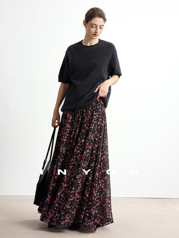 Print Design Loose-Fit Maxi Skirt_BDHL7750